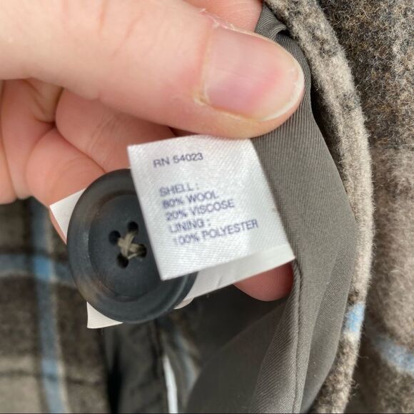 Vintage GAP Plaid Wool Blend Toggle Coat Jacket preppy  XS Sherlock Holmes - Picture 5 of 7